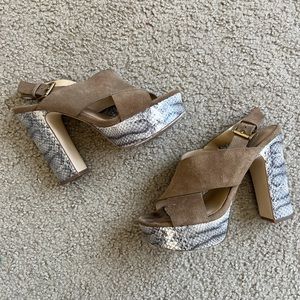 michael kors marianna criss cross sling back heeled sandals